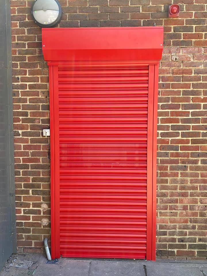 Red Roller Shutter for Door