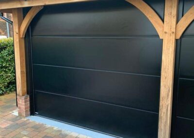 Black up and over barn garage door - Customer Testimonial Image